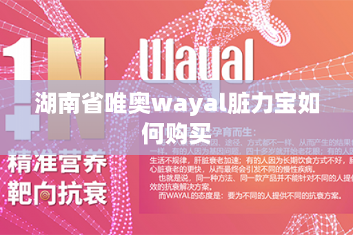 湖南省唯奥wayal脏力宝如何购买