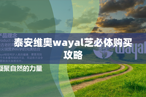 泰安维奥wayal芝必体购买攻略