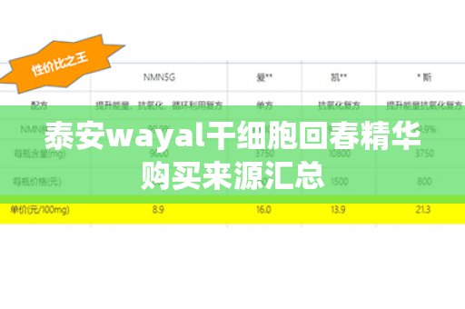 泰安wayal干细胞回春精华购买来源汇总第1张-Wayal唯奥公司