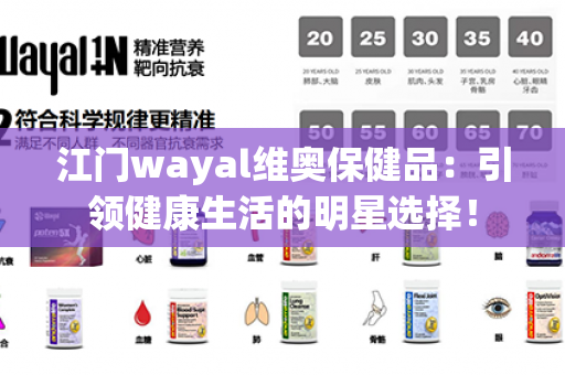 江门wayal维奥保健品：引领健康生活的明星选择！第1张-Wayal唯奥公司