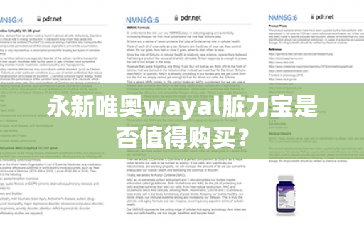 永新唯奥wayal脏力宝是否值得购买？