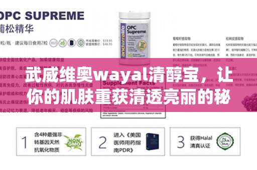 武威维奥wayal清醇宝，让你的肌肤重获清透亮丽的秘密揭晓！第1张-Wayal唯奥公司