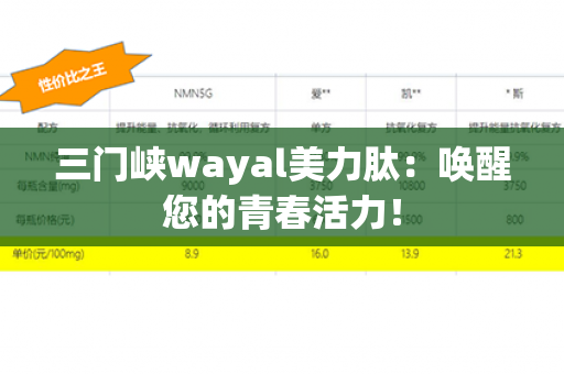 三门峡wayal美力肽：唤醒您的青春活力！第1张-Wayal唯奥公司