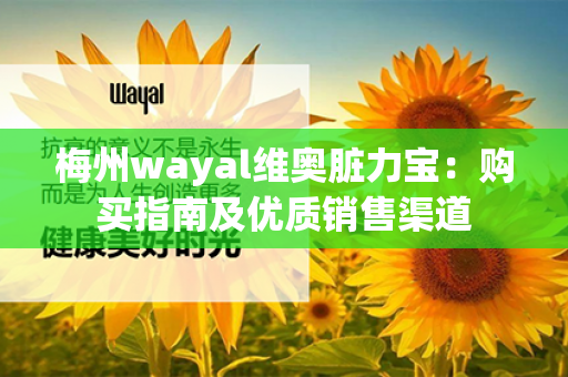 梅州wayal维奥脏力宝：购买指南及优质销售渠道第1张-Wayal唯奥公司