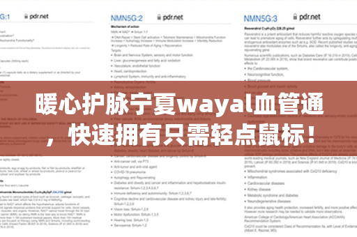 暖心护脉宁夏wayal血管通，快速拥有只需轻点鼠标！第1张-Wayal唯奥公司