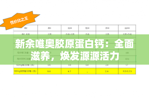 新余唯奥胶原蛋白钙：全面滋养，焕发源源活力