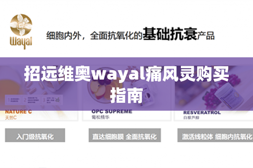 招远维奥wayal痛风灵购买指南第1张-Wayal唯奥公司