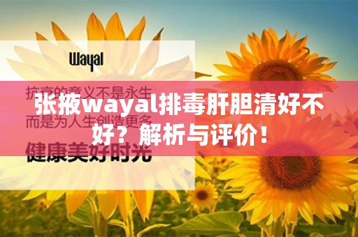 张掖wayal排毒肝胆清好不好？解析与评价！第1张-Wayal唯奥公司