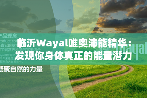 临沂Wayal唯奥沛能精华：发现你身体真正的能量潜力！第1张-Wayal唯奥公司