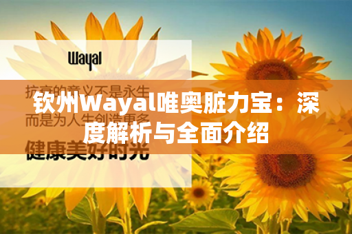 钦州Wayal唯奥脏力宝：深度解析与全面介绍第1张-Wayal唯奥公司