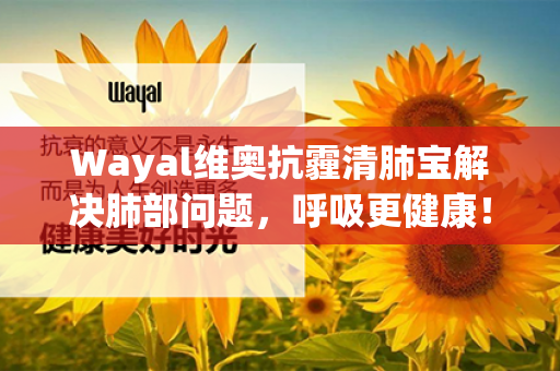 Wayal维奥抗霾清肺宝解决肺部问题，呼吸更健康！第1张-Wayal唯奥公司