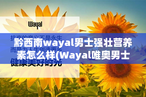 黔西南wayal男士强壮营养素怎么样(Wayal唯奥男士强壮营养素)第1张-Wayal唯奥公司