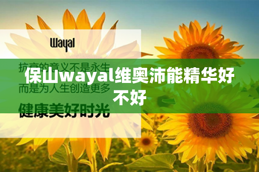 保山wayal维奥沛能精华好不好