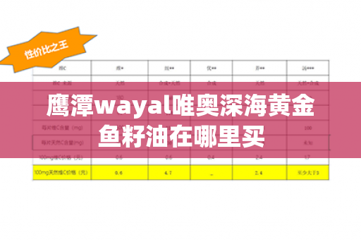 鹰潭wayal唯奥深海黄金鱼籽油在哪里买