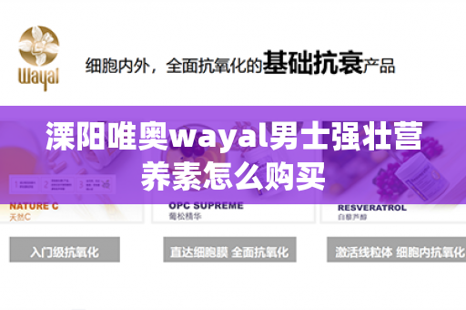 溧阳唯奥wayal男士强壮营养素怎么购买第1张-Wayal唯奥公司