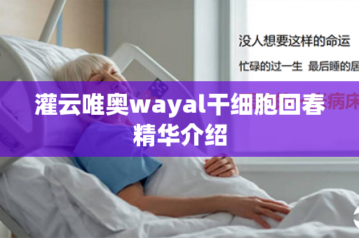 灌云唯奥wayal干细胞回春精华介绍