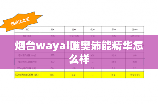 烟台wayal唯奥沛能精华怎么样