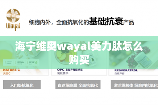 海宁维奥wayal美力肽怎么购买第1张-Wayal唯奥公司