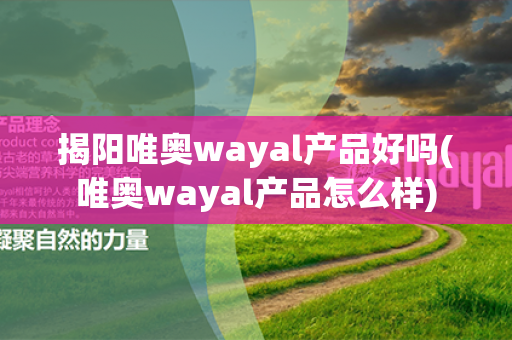 揭阳唯奥wayal产品好吗(唯奥wayal产品怎么样)