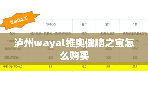 泸州wayal维奥健脑之宝怎么购买第1张-Wayal唯奥公司