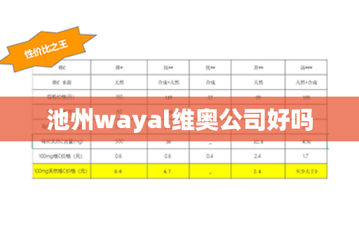 池州wayal维奥公司好吗