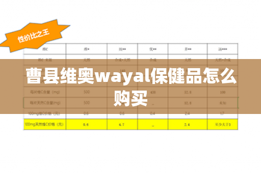 曹县维奥wayal保健品怎么购买