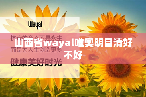 山西省wayal唯奥明目清好不好