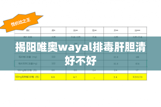 揭阳唯奥wayal排毒肝胆清好不好