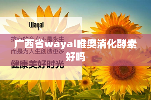 广西省wayal唯奥消化酵素好吗第1张-Wayal唯奥公司