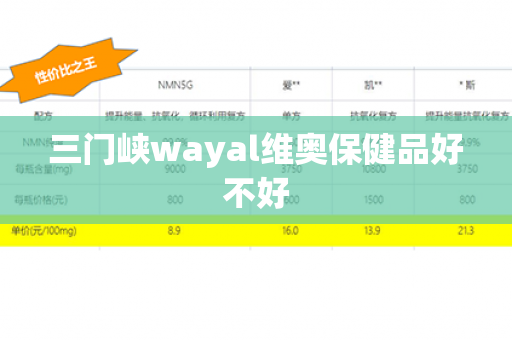 三门峡wayal维奥保健品好不好