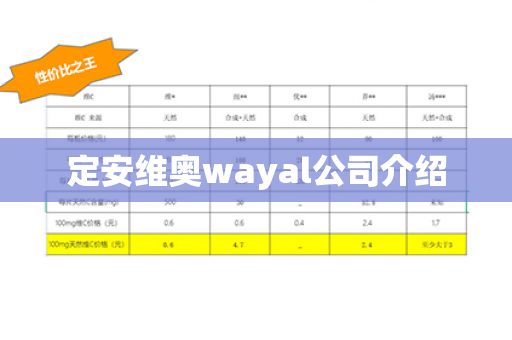 定安维奥wayal公司介绍