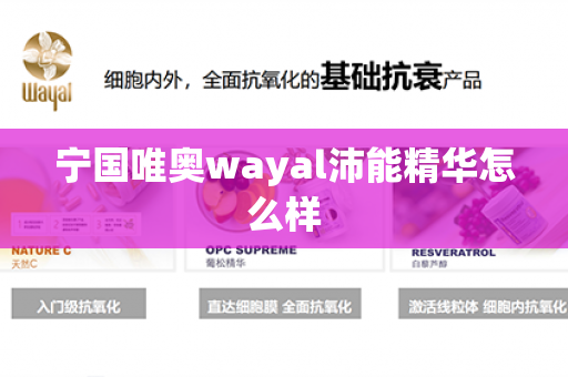 宁国唯奥wayal沛能精华怎么样第1张-Wayal唯奥公司