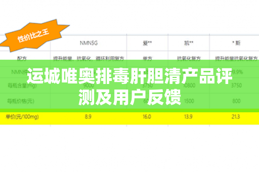 运城唯奥排毒肝胆清产品评测及用户反馈