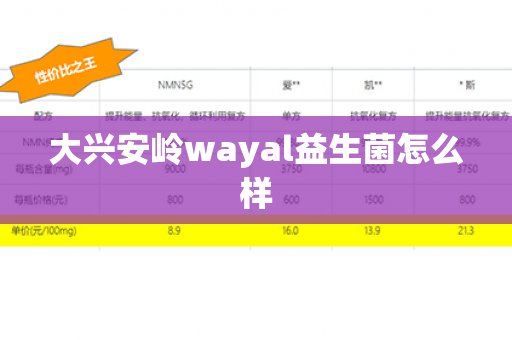 大兴安岭wayal益生菌怎么样