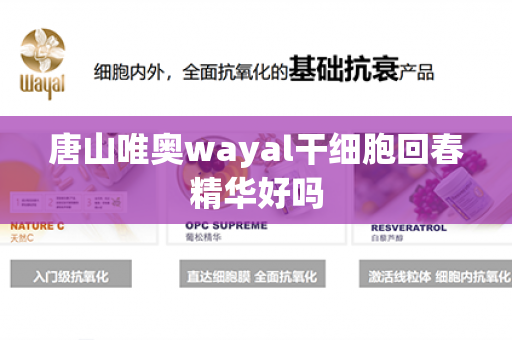 唐山唯奥wayal干细胞回春精华好吗第1张-Wayal唯奥公司