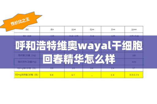 呼和浩特维奥wayal干细胞回春精华怎么样