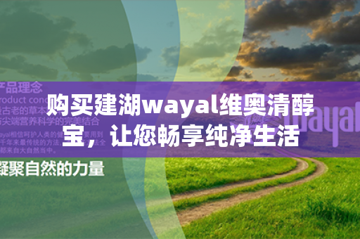 购买建湖wayal维奥清醇宝，让您畅享纯净生活