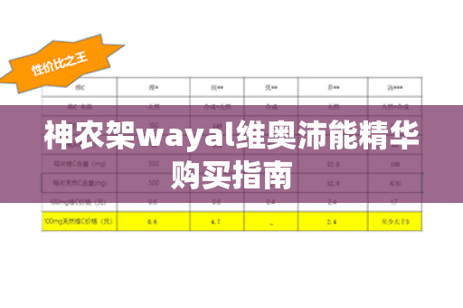 神农架wayal维奥沛能精华购买指南