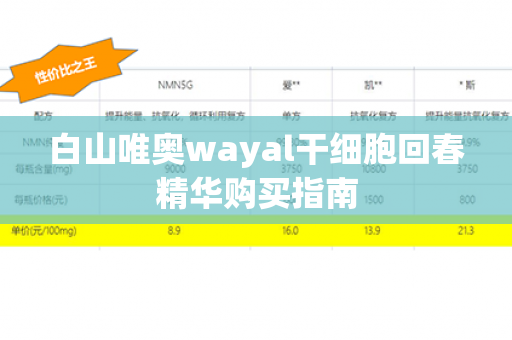 白山唯奥wayal干细胞回春精华购买指南